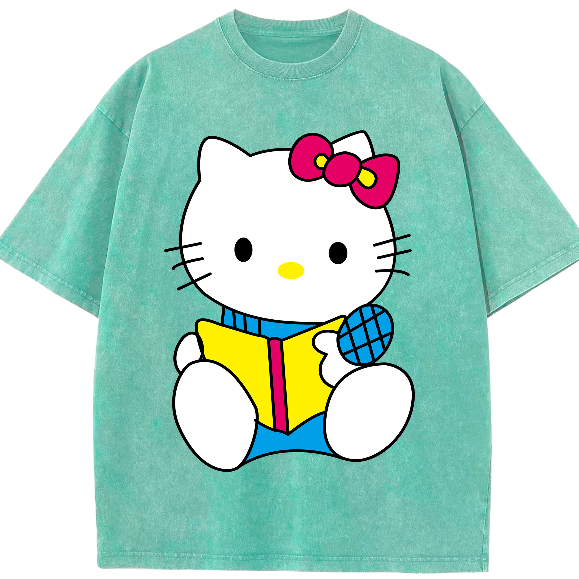 （画像用） Hello Kitty ハローキティ 綿100% ヴィンテージ風 半袖Tシャツ（フロントプリント）